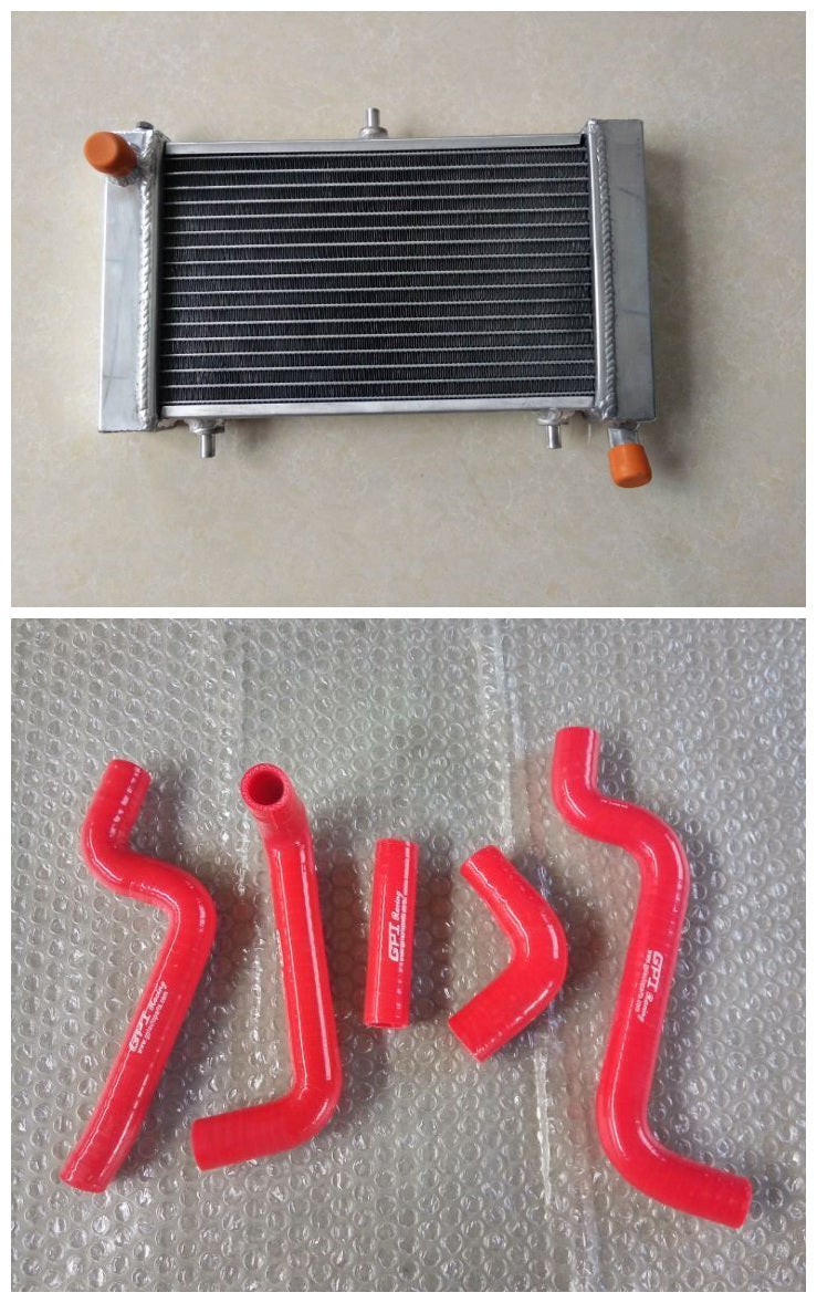 Aluminum radiator & red hose For 1995-2010 Aprilia RS125 RS 125 Tuono 125 PY RD SF MP 1996 1997 1998 1999 2000 2001 2002 2003 2004 2005 2006 2007 2008 2009