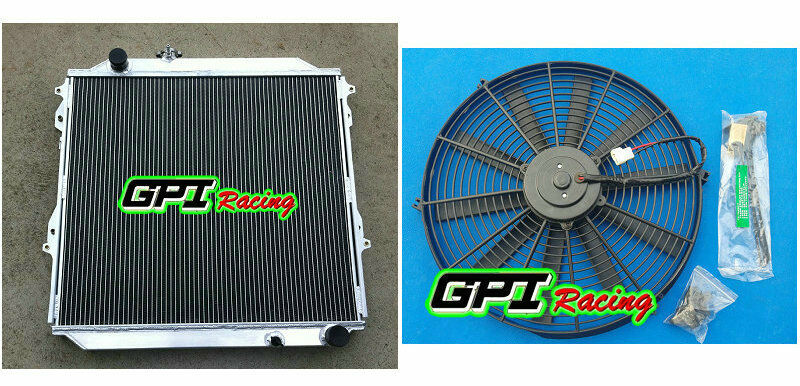 Aluminum radiator & FAN For TOYOTA Hilux Surf KZN185 3.0L Diesel 1996-2002 Manual 1996 1997 1998 1999 2000 2001 2002