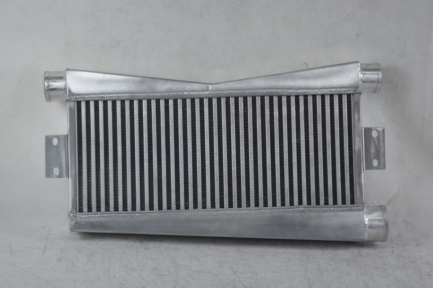24"x9" core Aluminum Universal Twin Turbo Intercooler Custom 2 In/1 Out Silver