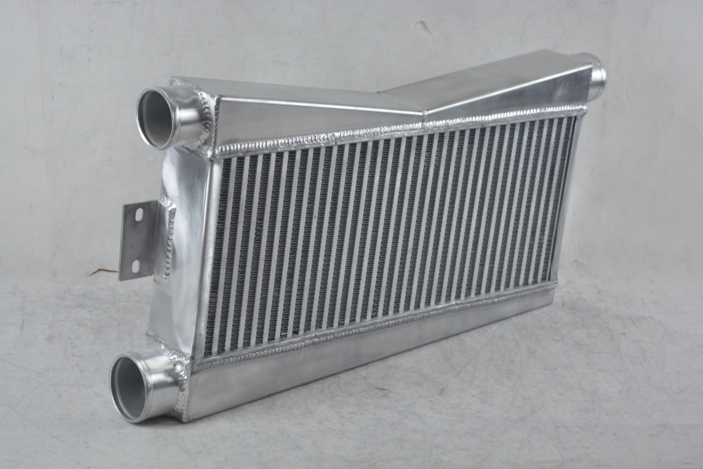 24"x9" core Aluminum Universal Twin Turbo Intercooler Custom 2 In/1 Out Silver