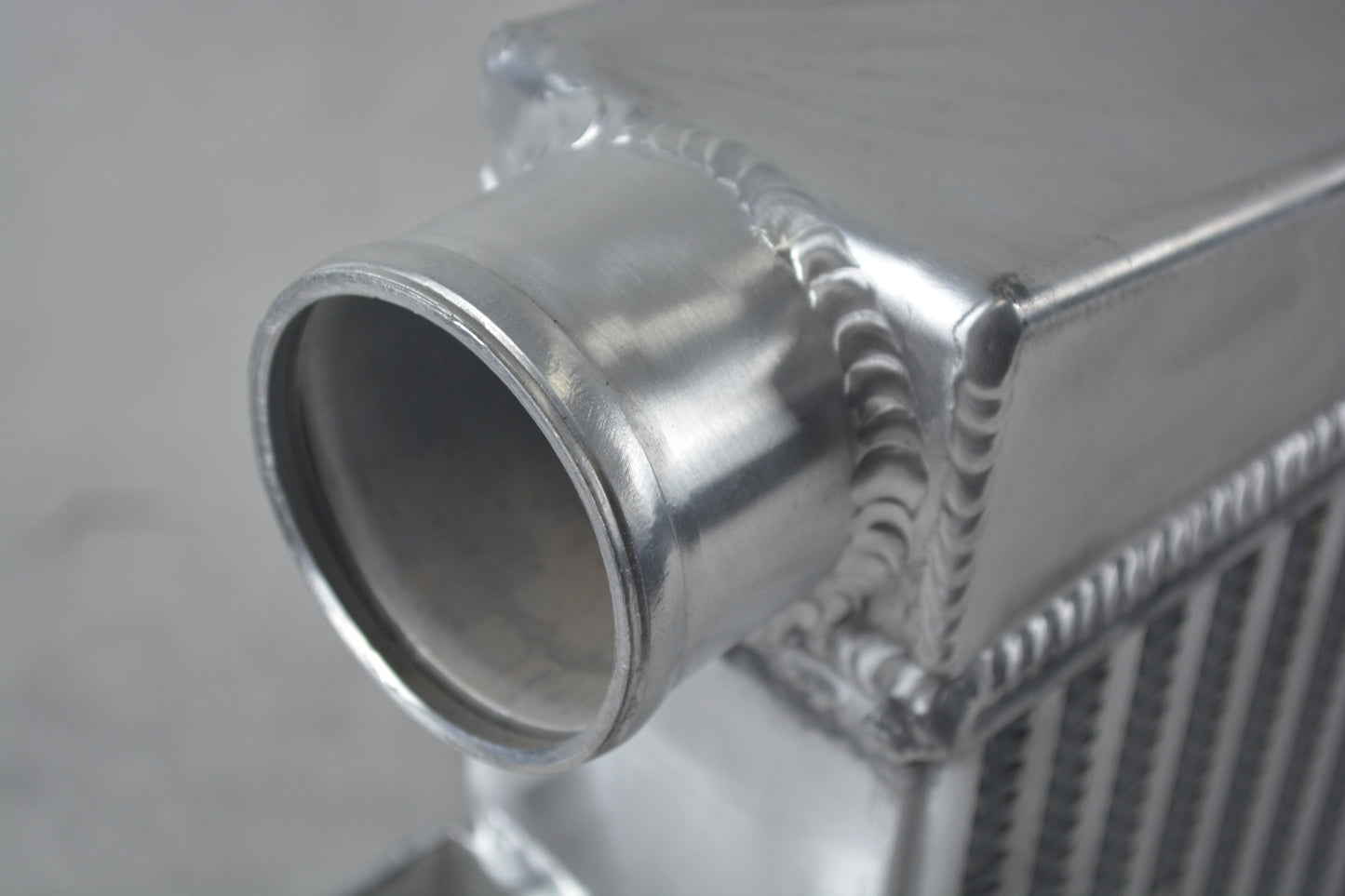 24"x9" core Aluminum Universal Twin Turbo Intercooler Custom 2 In/1 Out Silver