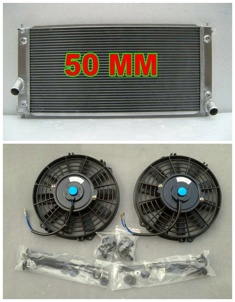 50MM Aluminum Radiator for TOYOTA CELICA ZT231 SS2 GT/GTS L4 1.8L T230 1ZZ-FE/2ZZ-GE MT MT 2000-2005 2001 2002 2003 2004