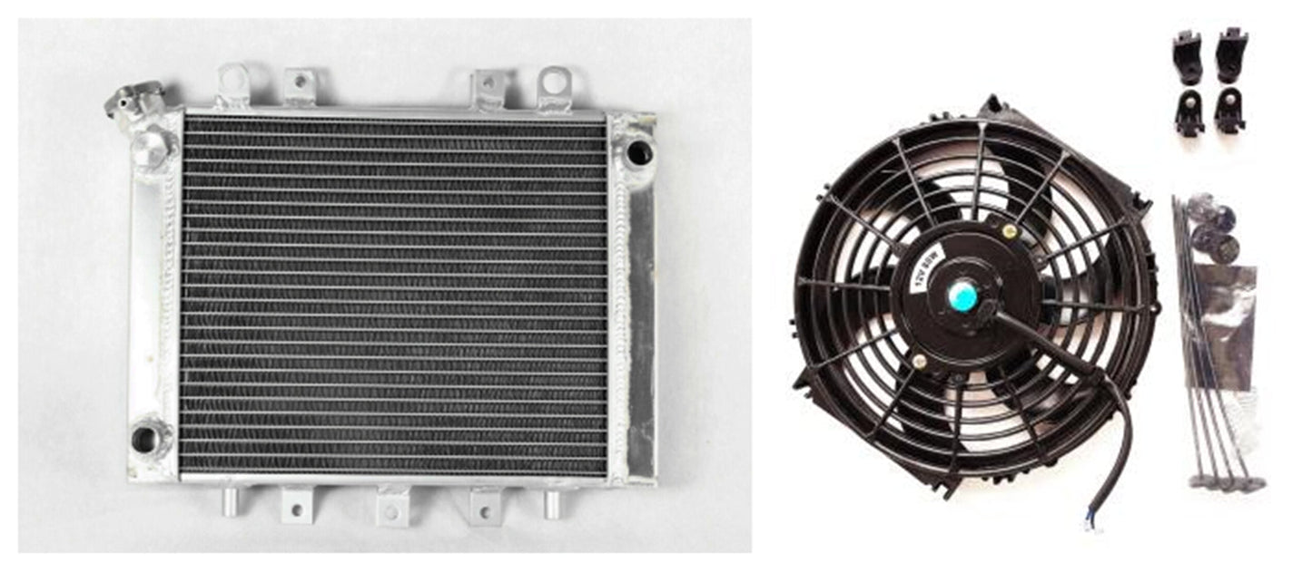 GPI Aluminum Radiator & FAN For Kawasaki Brute Force 650 2006-2010 2008 2009/ Brute Force 750 2005-2007 2006