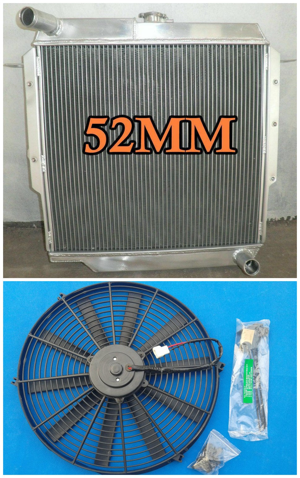 Aluminum Radiator & FAN for Toyota Landcruiser 70 Series FJ73/FJ75 Petrol 85-93 Manual
