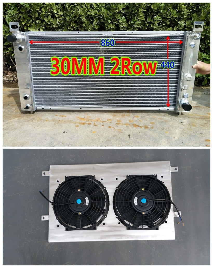 All Aluminum radiator&Shroud & Fans for Chevrolet Chevy Avalanche Cheyenne Silverado Sonora Suburban Tahoe 1500 2500 3500 V6/V8 4.8/5.3/6.0/6.2L
