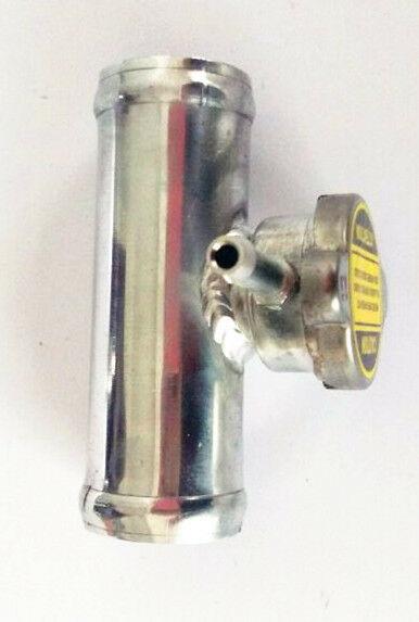 38MM POLISHED ALUMINUM IN LINE RADIATOR HOSE FILLER NECK CAP 1-1/2"
