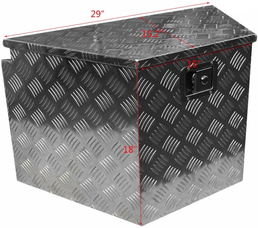 15.2" X 29" X 18"(736mmx420mmx460mm) Aluminum Truck Pickup Underbody Tool Box Tongue Trailer Storage
