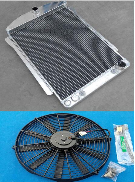 Aluminum Alloy Radiator & FAN for 56MM CHEVY CAR STREET ROD AUTO 1940-1941 40 41 ALUMINUM ALLOY RADIATOR + FAN