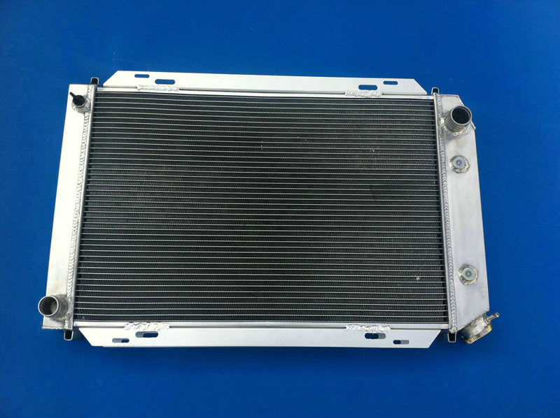 Aluminum Radiator+ Shroud & 2*Fans For 1979-1993 Ford Mustang Futura/Fairmont/LTD 2.4/3.8/5.0L I6/V6/V8 81 82 83 84 85 86 87 88 89 79