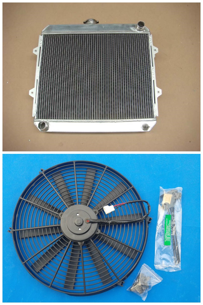 Aluminum Radiator & FAN For Toyota Hilux RN85 YN85 Y/R N57 N58 N60 N61 N65 N85 N90 22R 1.6/1.8/2.0/ 2.2/2.4L Petrol MT 1983-1997