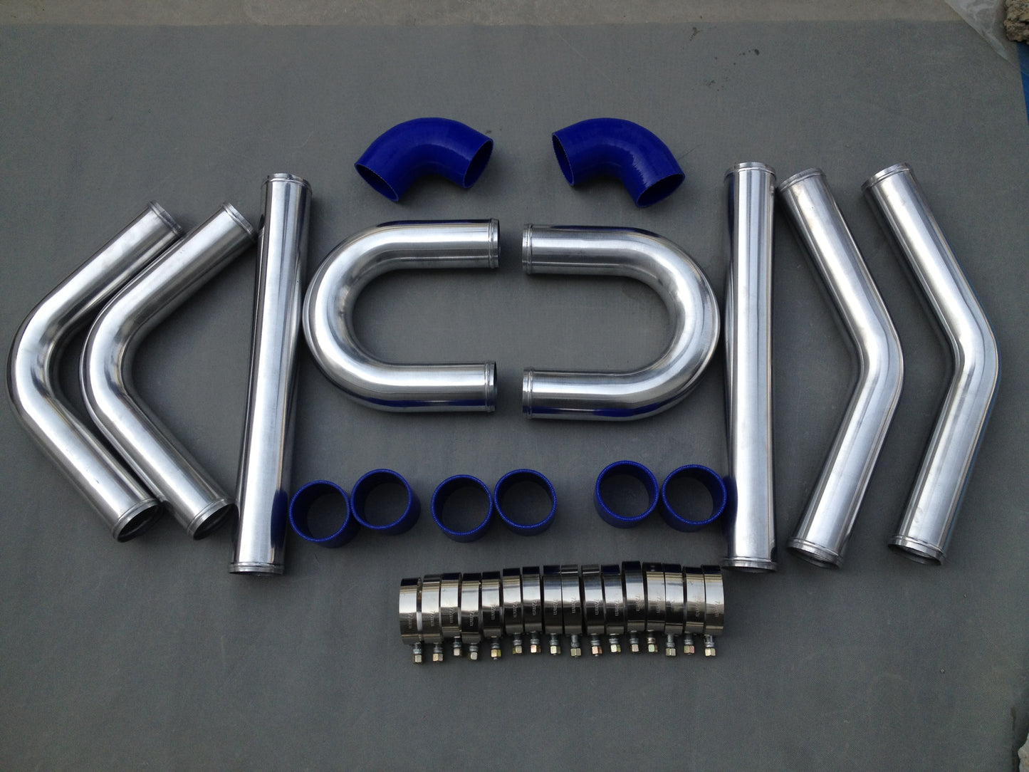 FOR 2" 51 mm Aluminum Universal Intercooler Turbo Piping pipe & Blue hose kits