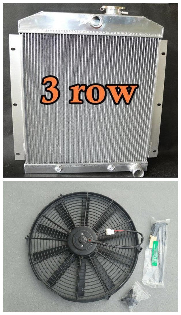 3 ROW Aluminum Radiator + FAN For 1948-1954 Chevy Pickup Pick Up Truck AT/MT