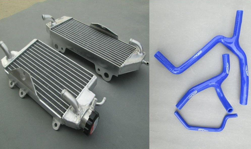 Aluminum Radiator and GREEN hose for KAWASAKI KXF450 KX450F KXF 450 2010 2011 - CHR Racing