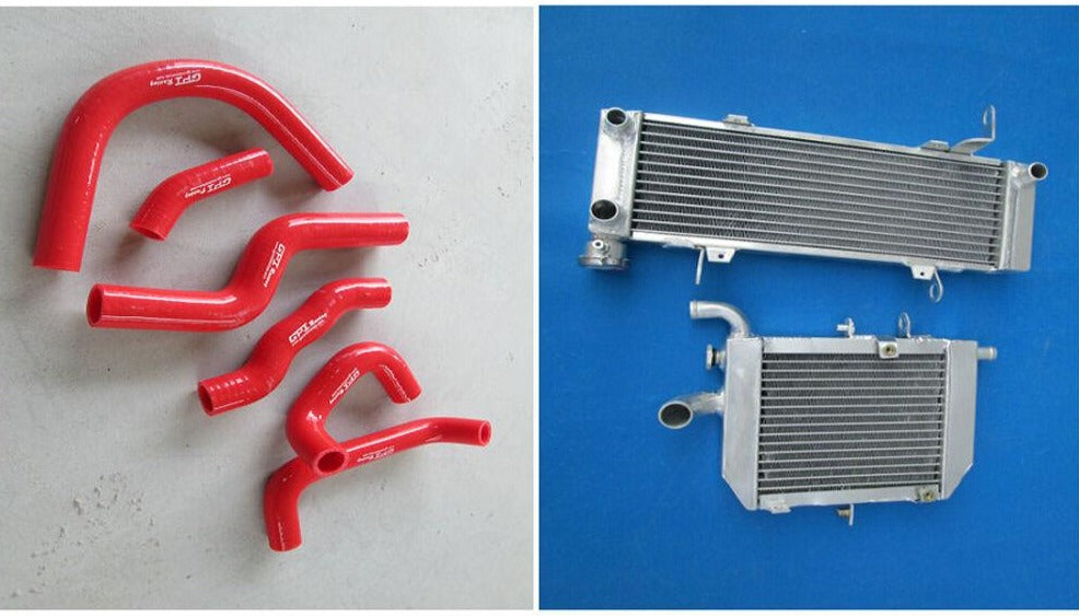 Aluminum radiator+hose FOR HONDA RVF400 NC35 NC30 VFR400 lower with fan bracket