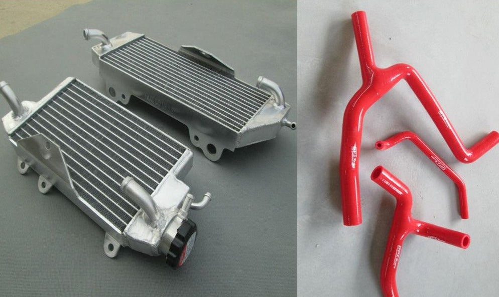 Aluminum Radiator and GREEN hose for KAWASAKI KXF450 KX450F KXF 450 2010 2011 - CHR Racing