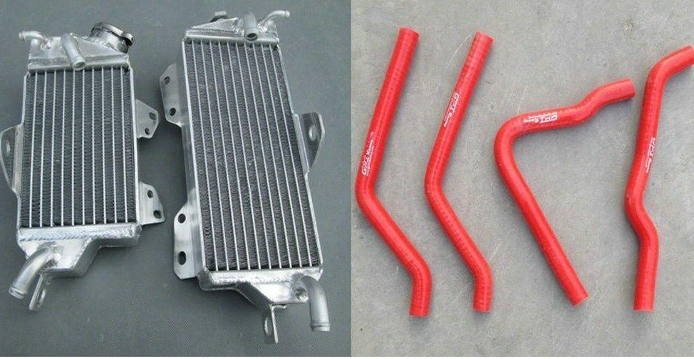 NEW ALUMINUM RADIATOR AND BLK HOSE FOR KAWASAKI KX125 1990 1991 1992 - CHR Racing