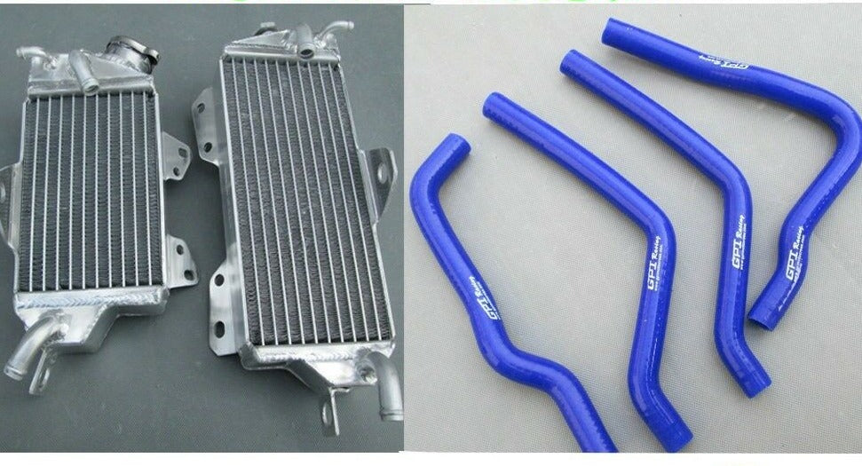 NEW ALUMINUM RADIATOR AND BLK HOSE FOR KAWASAKI KX125 1990 1991 1992 - CHR Racing