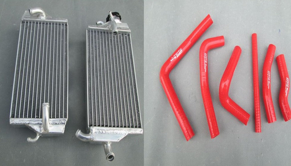 FOR Honda CR250 CR 250 R 2000 2001 aluminum radiator + red silicone Y hose
