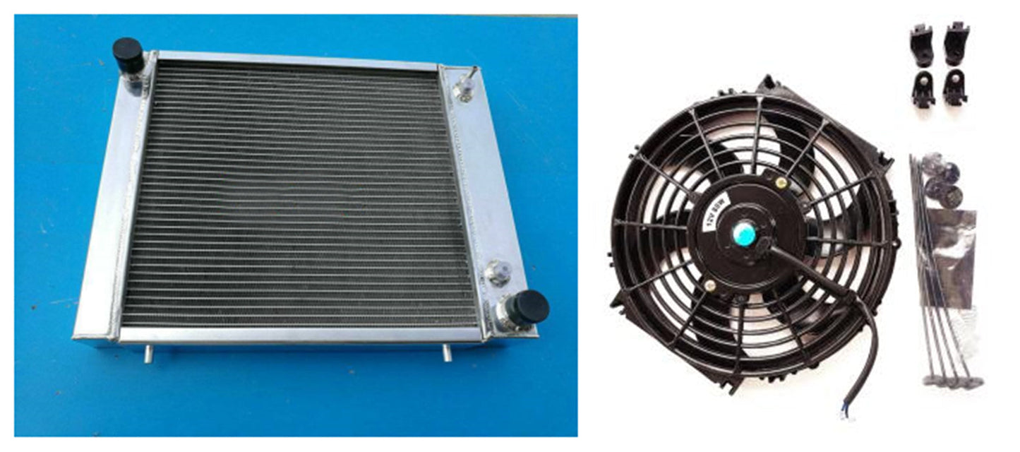 Aluminum Radiator & fan for 1989-1994 Land Rover Defender & Discovery 200 TDI 2.5 Turbo diesel 1989 1990 1991 1992 1993 1994