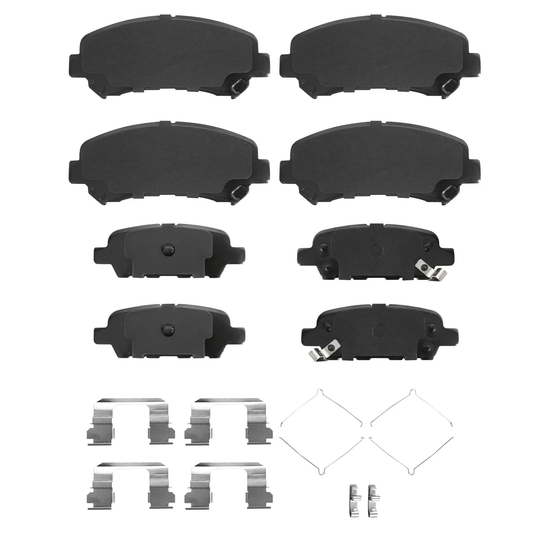 Front Rear Ceramic Brake Pads w/Hardware Kit \n fit Nissan Sentra Maxima Juke