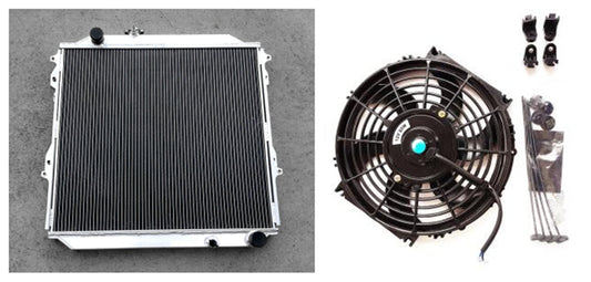 Aluminum radiator& fan For 1996-2002 Toyota Landcruiser Prado KZJ90 KZJ95 /  KZJ 90 KZJ 95 3.0 diesel  MT 1996 1997 1998 1999 2000 2001 2002