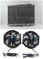 Aluminum Radiator +Fans For 1997-2006 Nissan Navara D22 3.0L 2001-2006/3.3L V6 Petrol TD 1998 1999 2000 2002 2003 2004 2005