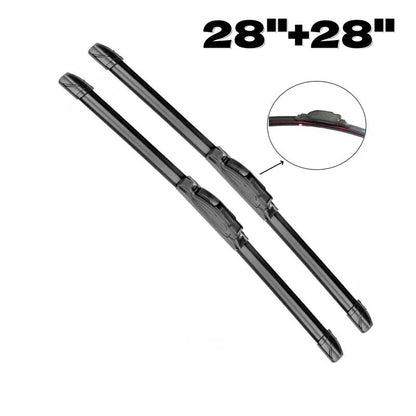 2 pieces All Season 28"+28" Inch Bracketless Windshield Wiper Blades J U HOOK