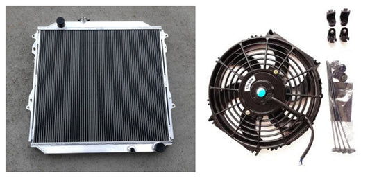 Aluminum radiator & FAN  For TOYOTA Hilux Surf KZN185 3.0L Diesel 1996-2002  Manual 1996 1997 1998 1999 2000 2001 2002