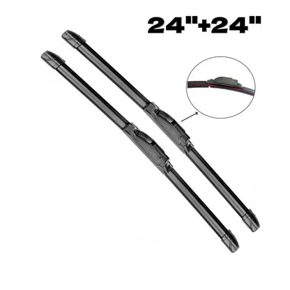 pair Premium Quality 24"+24" All Season Beam Windshield Front Wiper Blades