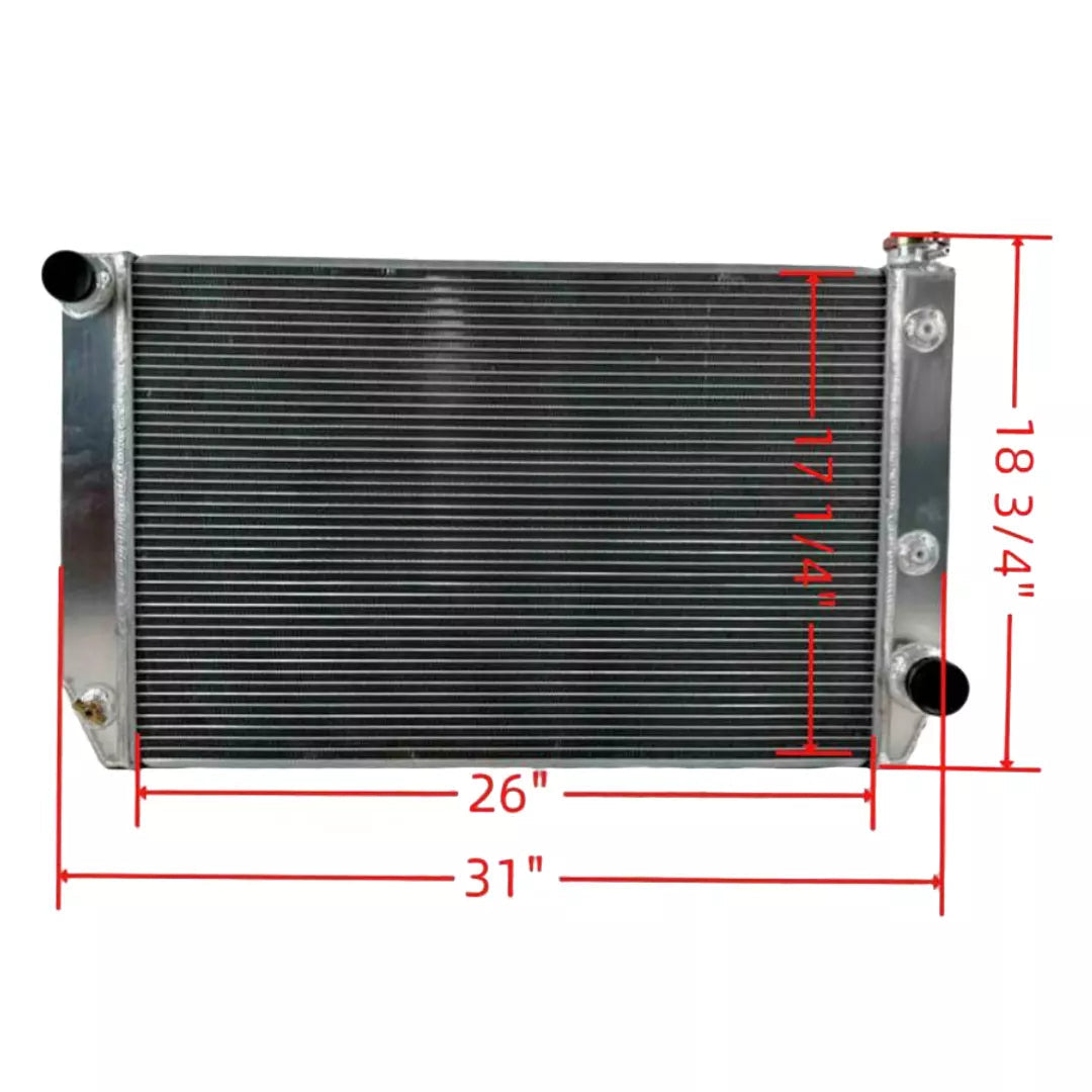 31" x 18" Aluminum Universal Crossflow Radiator for Chevy Config AT Auto