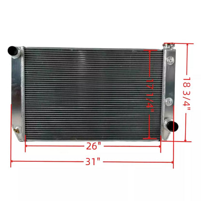 31" x 18" Aluminum Universal Crossflow Radiator for Chevy Config AT Auto