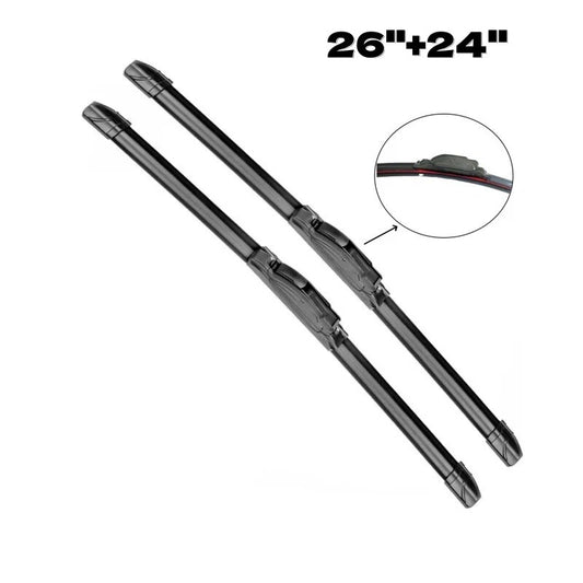 2 pieces 26" + 24" Hybrid Premium Quality All Season Windshield Wiper Blades
