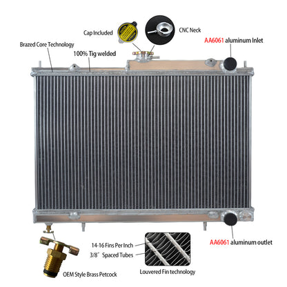 52MM all Aluminum universal Radiator For Nissan Skyline R33 R34 GTR GTS-T RB25DET Manual