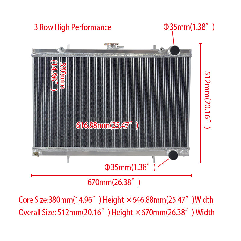 Aluminum Radiator & Fan FOR 1989-1994 NISSAN SKYLINE GT-R/GTS-25/GTM/GTS-T/ GTS-4  MT 1990 1991 1992 1993