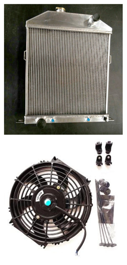 Aluminum Radiator & Fan For 1942-1948 Ford/Mercury Cars With Ford Engine 1943 1944 1945 1946 1947 1948