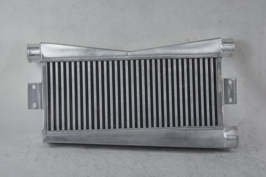 24"x9" core Aluminum Universal Twin Turbo Intercooler Custom 2 In/1 Out Silver