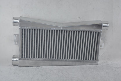 24"x9" core Aluminum Universal Twin Turbo Intercooler Custom 2 In/1 Out Silver