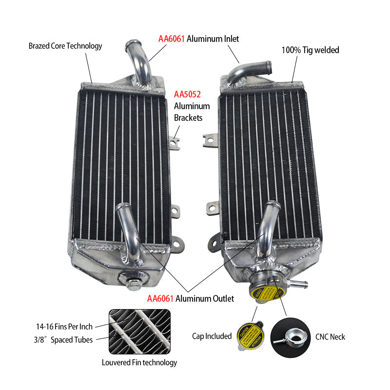 Aluminum Radiator Engine Water Cooler FOR Kawasaki KX 450 2024 2025 KX450 2026