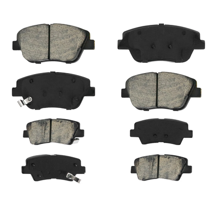 Front & Rear Ceramic Brake Pads w/Hardware for 2011-2015 Sonata Optima