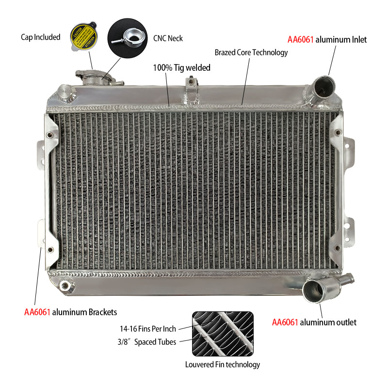 Aluminum Radiator for Mazda Savanna RX7 Gen1 S1 S2 S3 SA22C SA/FB 1.1/1.3L 12A/13B 1979-1985