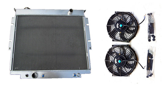 3 Rows Aluminum Radiator&fan For 1983-1994  Ford F250 F350 V8 Diesel 6.9L 7.3L 1983 1984 1985 1986 1987 1988 1989 1990 1991 1992 1993 1994