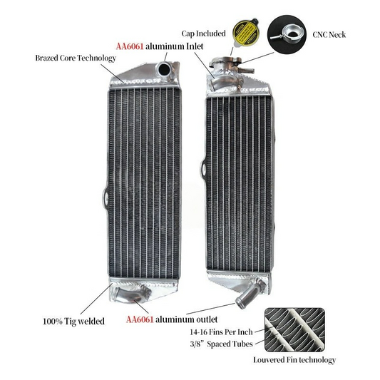 Radiator for HUSQVARNA TE610 1992-2000;TE570 2001-2004;TE410 95-01,TC610 92-2000