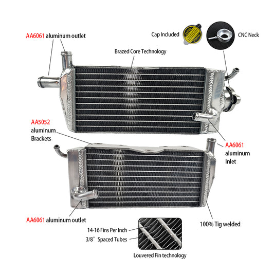 Aluminum Radiator for HONDA CR125R/CR125 R 1990-1997 1996 1995 1994 1993 1992