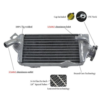 ALUMINUM ALLOY RADIATOR FOR KAWASAKI KX80 1991-1997; KX100 1995-1997 1996