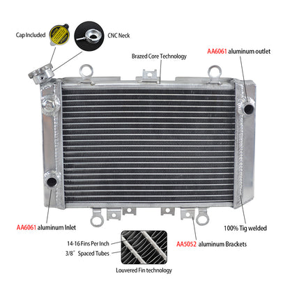New aluminum alloy radiator for Kawasaki KVF400 A/B/C/D Prairie 400 1997-2002 1998 1999 2000 2001