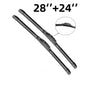 2 pieces 28" + 24" Windshield Wiper Blades Premium Quality J-Hook Bracketless