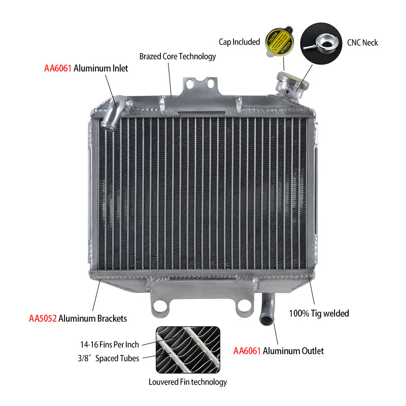 Aluminum radiator for Honda CR250 CR 250 R CR250R 1997 1998 1999 97 98 99