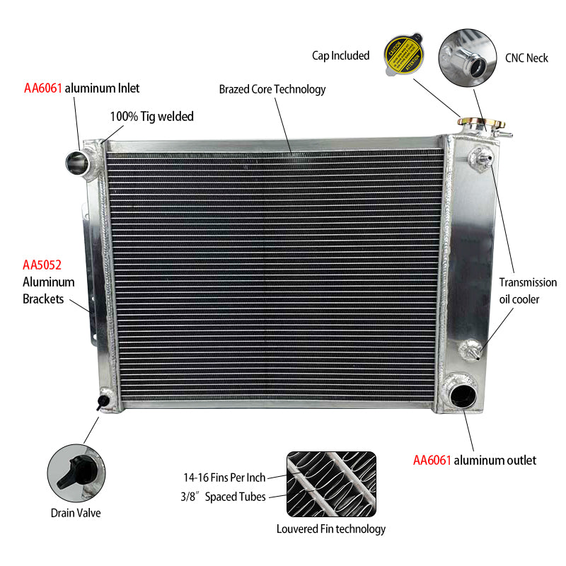 HOT SELLING FOR 1967-1969 CHEVY CAMARO / Pontiac FIREBIRD T/A 5.3L-5.7L V8 ALUMINUM RADIATOR 67-69 68