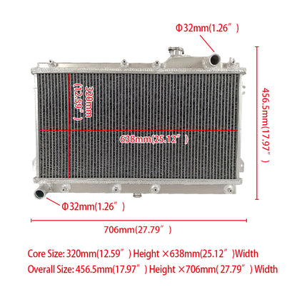 Aluminum Radiator for 1990-1997 Mazda Miata MX-5 / Eunos Roadster MK I MX5 NA 1.6/1.8L I4 MT 91 92 93 94 95 96 97