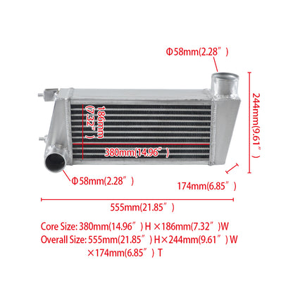 2.28'' Aluminum Intercooler for 1989-1991 Audi 200 C3 Quattro 3B 2.2 20V Turbo 1990